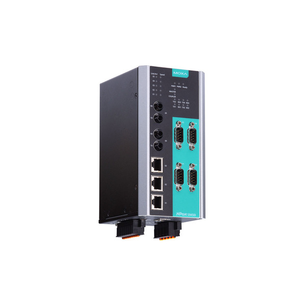Moxa 4Port Device Server, 3Ethernet, 2Single St Fo Managed Switch, 88-300 NPort S9450I-2S-ST-HV-T